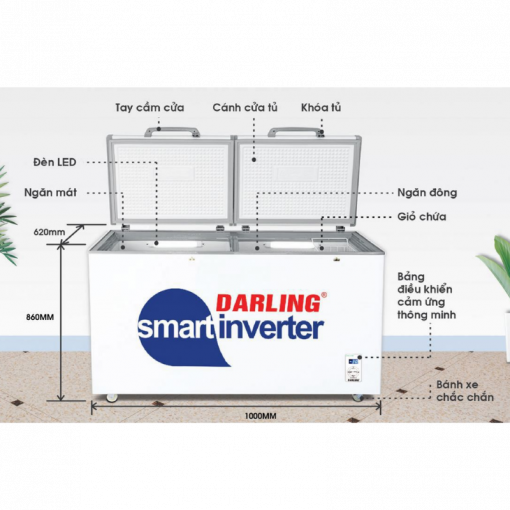 Kích thước tủ đông Darling DMF-2699WS