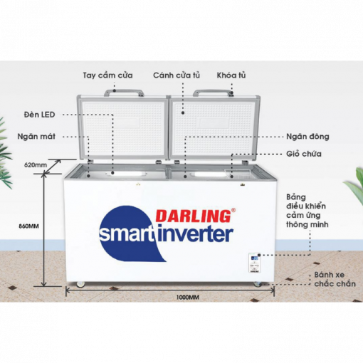 Kích thước tủ đông Darling DMF-2699WSI
