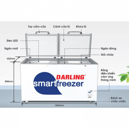 Kích thước tủ đông Darling DMF-3699WS-2