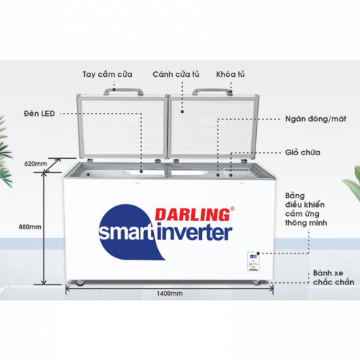 Kích thước tủ đông Darling DMF-4799ASI