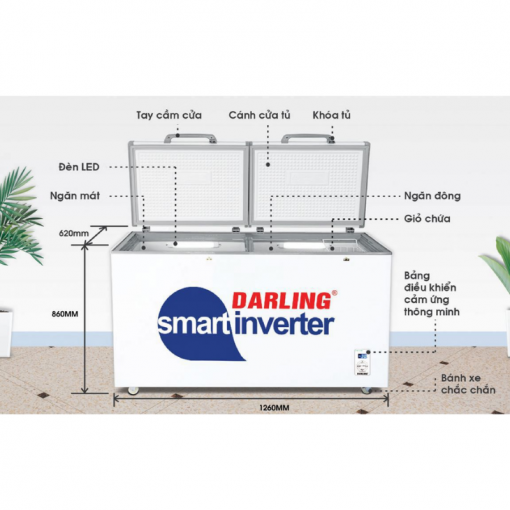 Kích thước tủ đông Darling DMF-3699WS-4